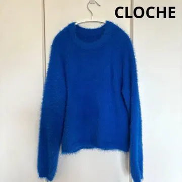 새상품급 CLOCHE (클로셰) 샤기얀 니트 블루02