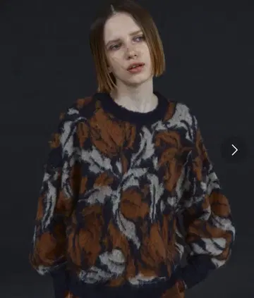 미사용 새상품 [ NOMINE ] 노미네/보타니컬 자카드 니트/Free