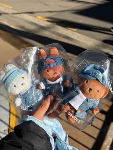 미피 서울 데님 키링 3종 세트 한국 한정 상품