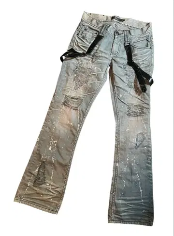 00s midas archive 플레어 라메 프린트 청바지 사이즈 2