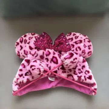 디즈니 레오파드 무늬 팬캡 핑크