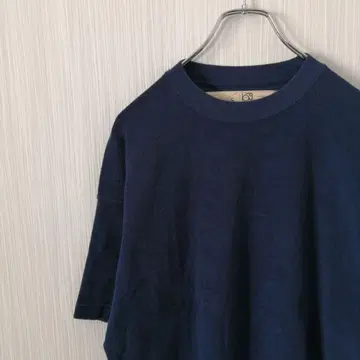 나노 유니버스 반팔 파일 원단 블루 티셔츠