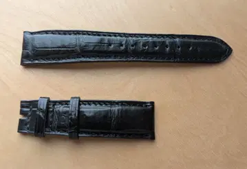 만소 시계 벨트 크로커다일 블랙 19mm