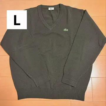 LACOSTE 그린 V넥 스웨터 사이즈 5