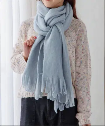 flower 베이직 소프트 머플러 라이트 블루