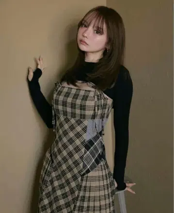 ANDMARY Nadia check long dress beige