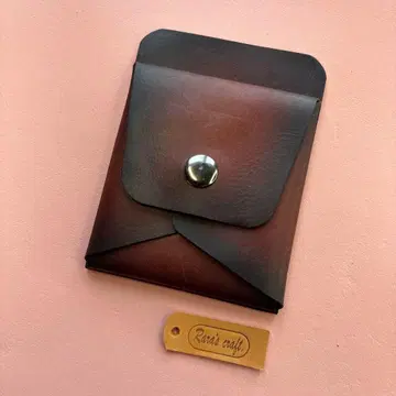 앤티크 브라운 천연 가죽 지폐, 카드, 동전 지갑