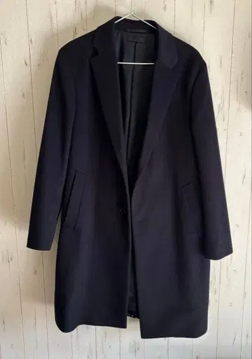 울 캐시미어 체스터 코트 네이비 L 남성용