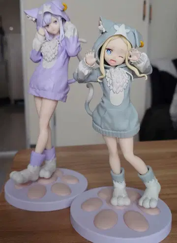 리제로 에밀리아, 베아트리스 피규어 2개 세트 새상품급 상자 없음