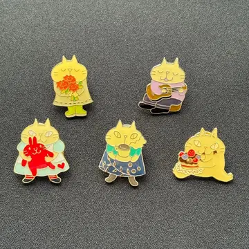 [고양이 애호가 핀 배지 컬렉터 필견!] 고양이 핀 배지 5개 세트