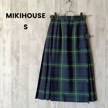 MIKIHOUSE 미키하우스 랩 스커트 S 체크 빈티지 레어
