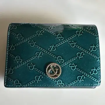 그린 가죽 접이식 지갑 핑키앤다이안