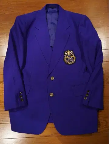 구제 의류 파랑 블레이저 와펜 스쿨 테일러드 자켓