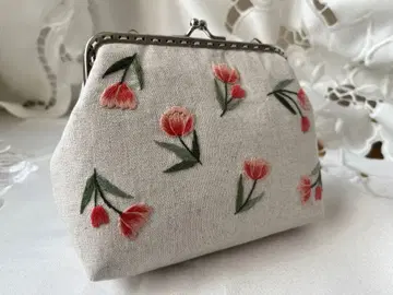 튤립 패턴(RD) 꽃 자수 | 베트남제 핸드메이드