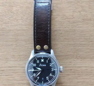 Stowa 스토바 프리거 자동 와인딩 시계 블랙 다이얼 가죽