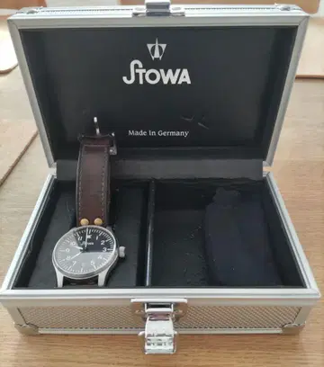 Stowa 스토바 프리거 자동 와인딩 시계 블랙 다이얼 가죽