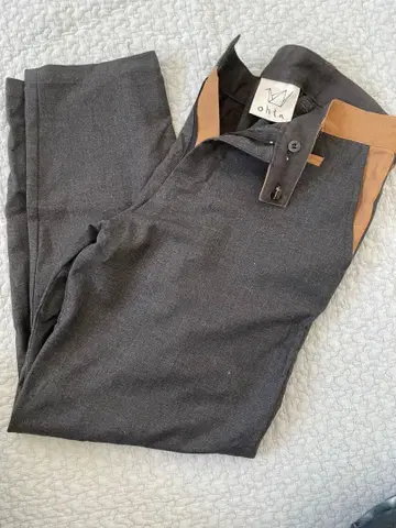 다크 그레이 하이웨스트 슬랙스 ohta 스트레치