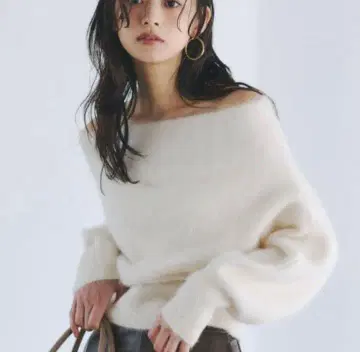 anuans 라쿤 오프숄더 니트 풀오버 오프숄더 스웨터