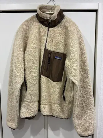 patagonia 플리스 자켓 남성용 S 아이보리/브라운