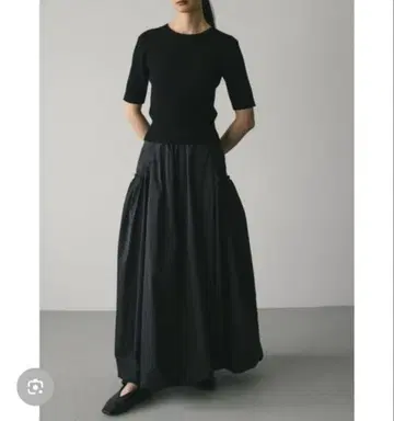 스타일믹서 셔링 포켓 벌룬 스커트 블랙 S