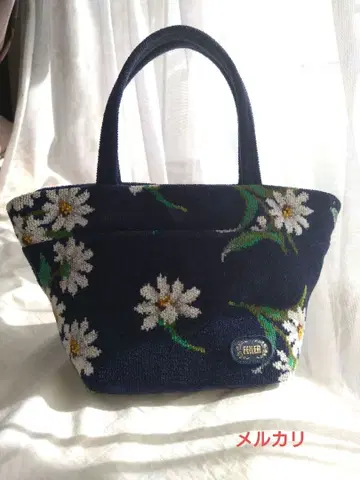 FEILER 네이비 꽃무늬 핸드백