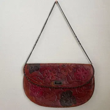 빈티지 꽃무늬 엠보싱 가공 숄더백