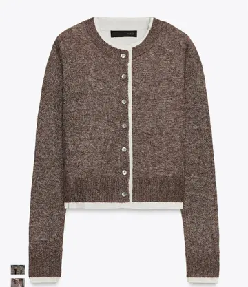 ZARA 콤비네이션 니트 가디건