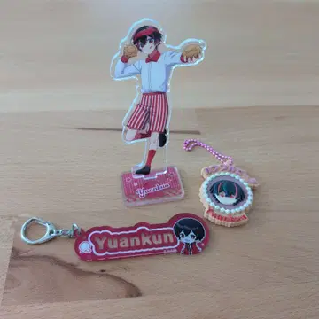 컬러풀 피치 아크릴 스탠드와 키링 세트