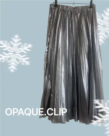 [ 새상품급 ] OPAQUE.CLIP 실버 플리츠 스커트