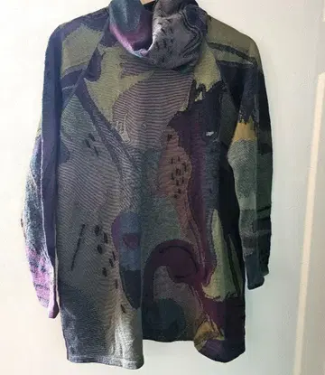 요건 레일 Jurgen Lehl 알파카 혼방 니트 터틀 아트 패턴