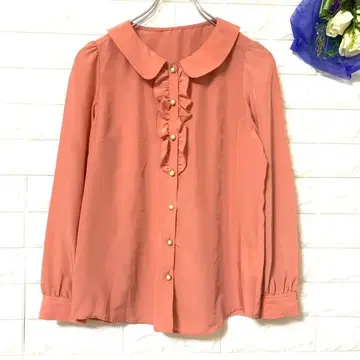 ef-de' 여성용 블라우스 장식 버튼 프릴 펄 금 버튼 수트