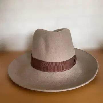 울 브라운 햇 브라운 리본