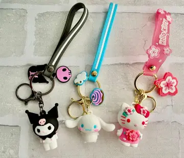 키티 마이멜로디 쿠로미 키링 세트