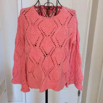 시스루 니트 핑크 스웨터