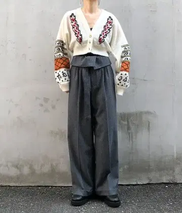 택 포함 새상품 tan 탄 자카드 니트 가디건