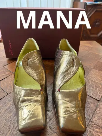M ANA 골드 메탈릭 슈즈 37