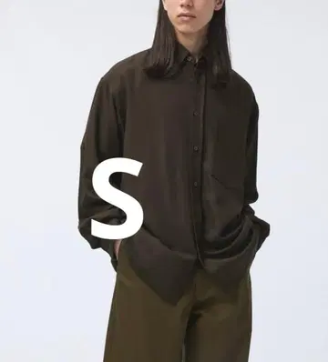 [ 완판템 ] 드레이프 셔츠 S 다크 브라운