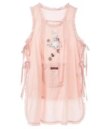 PINK HOUSE 토끼 자수 에이프런