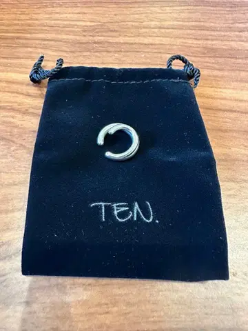 TEN. 실버 이어커프 더블 후프