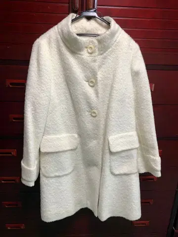 알파카 10% 모 40% 화이트 하프 코트