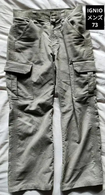 IGNIO 남성용 73 카고 팬츠 코튼 4 포켓 차콜 그레이