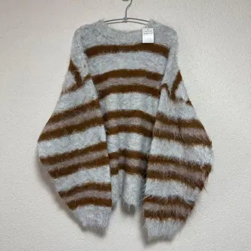 and yeanoh 니트 그레이 보더 울 X5746