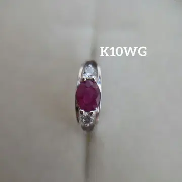 K10WG 루비 지르코니아 후프 귀걸이