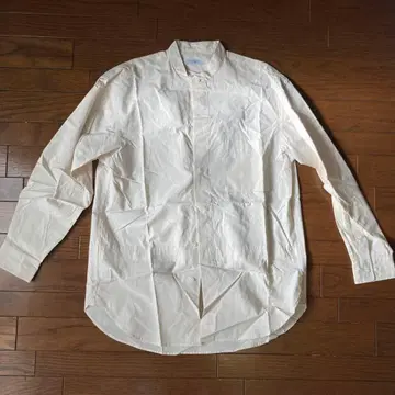 +J 질 샌더 유니클로 콜라보 스탠드 카라 셔츠 S 크림색