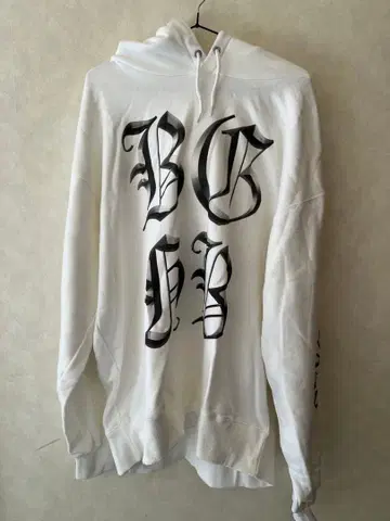 BCGH 프론트 프린트 화이트 후드티
