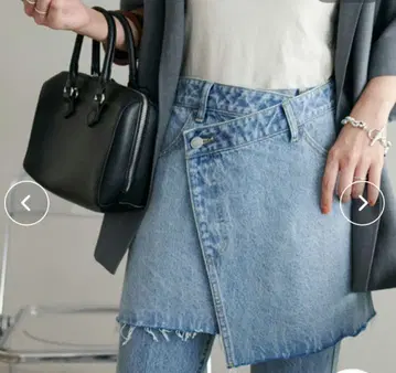 US 코튼 데님 랩 미니 스커트