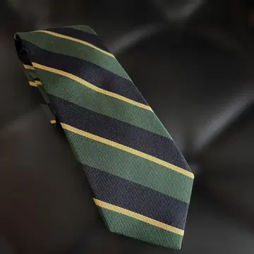 핸드메이드 실크 100% 넥타이 그린 네이비