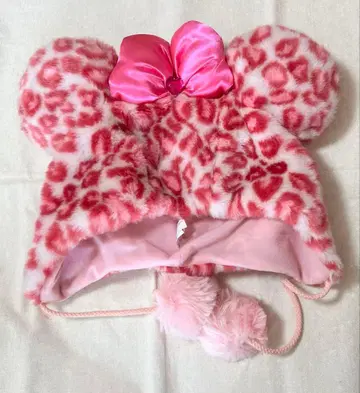 핑크 레오파드 무늬 디즈니 미니 팬캡