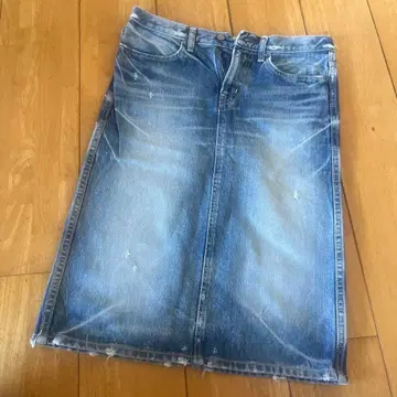 DMG 데님 타이트 스커트 유즈드 가공