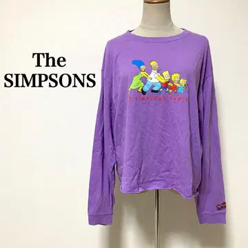 심슨 긴팔 T셔츠 롱티 빅 사이즈 3L 퍼플